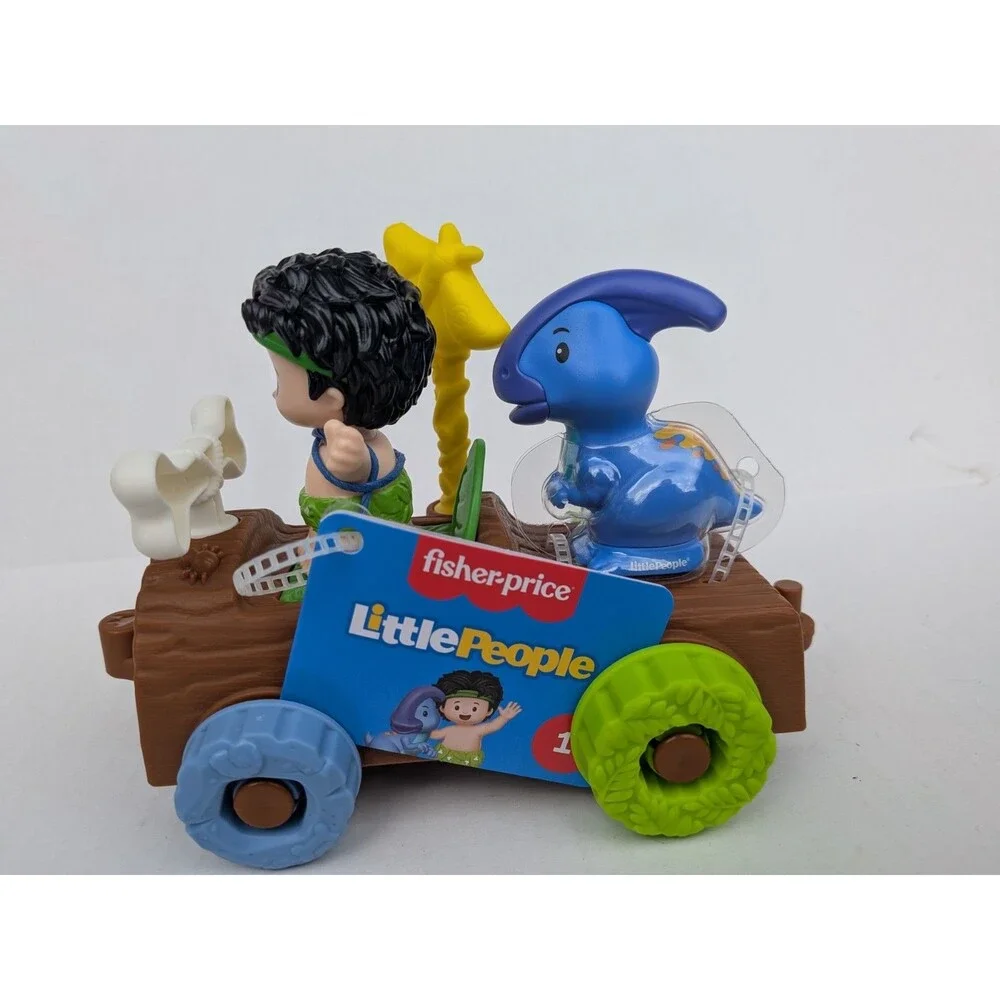 Fisher-Price Little People Dinosaur Parade Log Car & Figure Set 3pc NEW